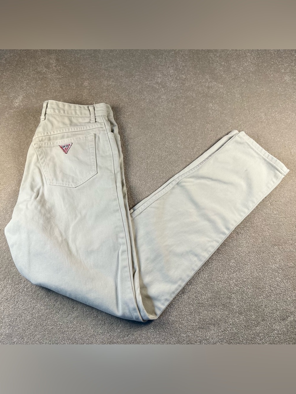 Vintage Guess by Georges Marciano Jeans Off White Cotton Straight Leg women's 31